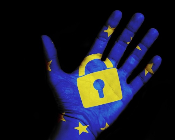 GDPR symbol on hand